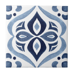 Carreau Motif marocain bleu et blanc