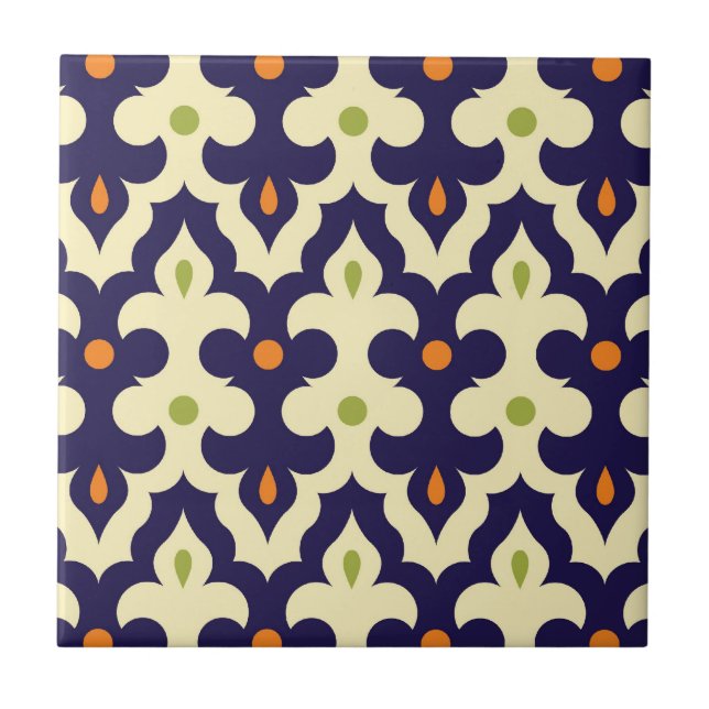 Carreau Motif marocain d'arabesque de Paisley de damassé (Devant)