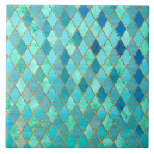 Carreau Motif marocain oriental de tuile d'or en bon état