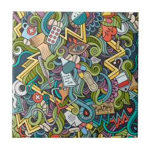 Carreau Motif Médicale d'icône d'art abstrait