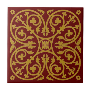 Carreau Motif médiéval du XIIIe siècle