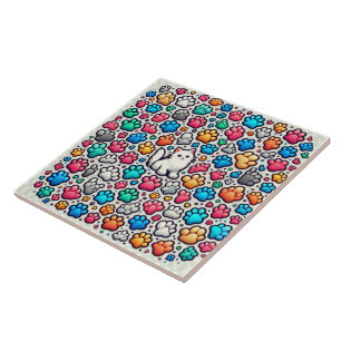 Carreau motif méprisant chien canin de couleur différente