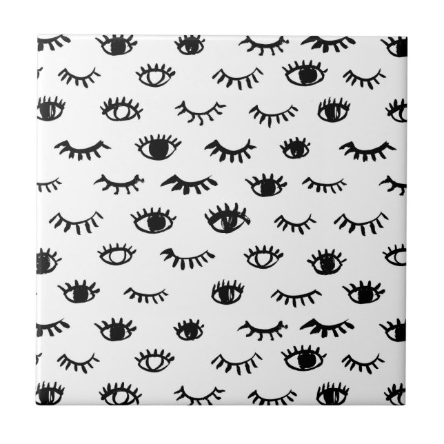 Carreau Motif mignon de cil de griffonnage (Devant)