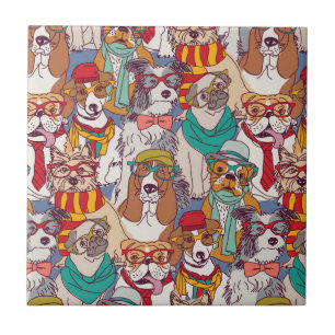 Carreau Motif mignon de mode de chiot