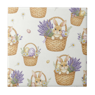 Carreau Motif minimal de Pâques Lapin Pastel Printemps (5)