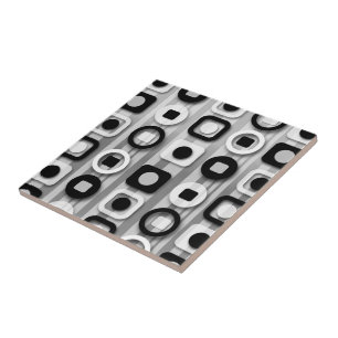Carreau Motif moderne blanc et gris noir