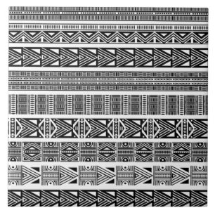 Carreau Motif moderne Boho noir et blanc Grandes céramique