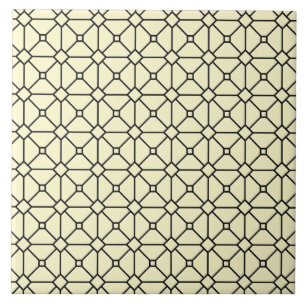 Carreau Motif moderne Boho noir et jaune Rhombus