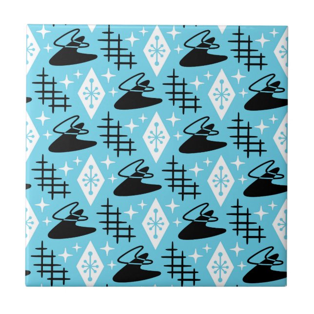 Carreau Motif moderne Boomerang du milieu du siècle (Devant)