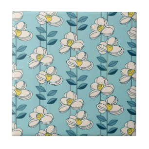 Carreau Motif moderne de feuille florale de la moitié du