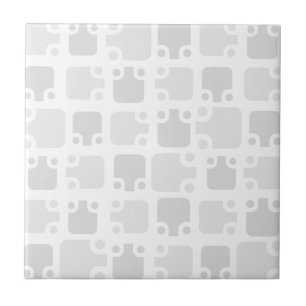 Carreau Motif moderne du milieu du siècle blanc