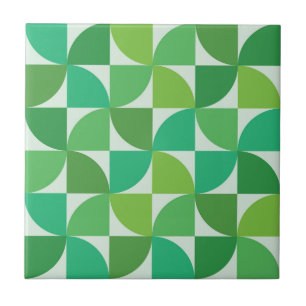 Carreau Motif Moderne du milieu du XXe siècle Vert et sa