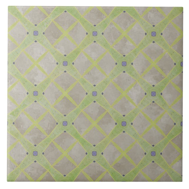Carreau Motif moderne urbain vert, beige et bleu (Devant)