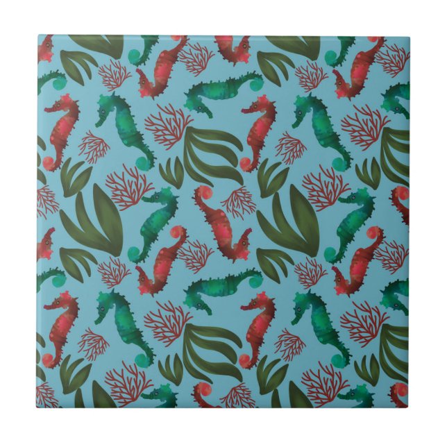 Carreau Motif nautique de Seahorse (Devant)