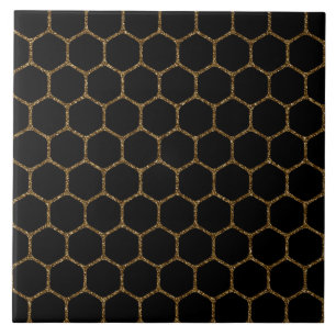 Carreau Motif noir d'hexagone dans le cadre de parties