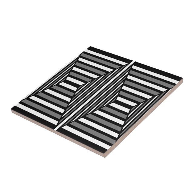 Carreau Motif noir et blanc unique (Côté)