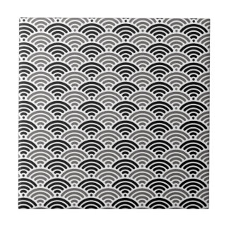 Carreau Motif noir et gris de kimono d'échelle de dragon