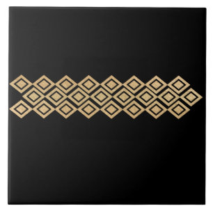 Carreau Motif nordique en or sur noir