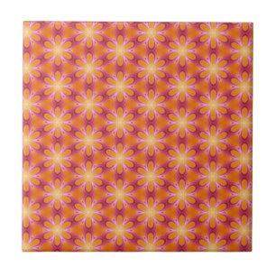 Carreau Motif orange et rose