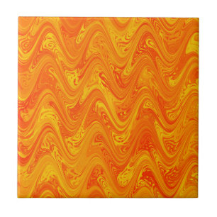Carreau Motif Orange Jaune Rouge Marbré