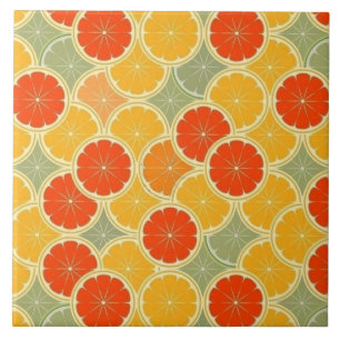 Carreau Motif orange vintage mignon d'agrume de
