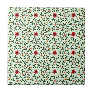 Carreau Motif papillon floral folklorique fantaisiste
