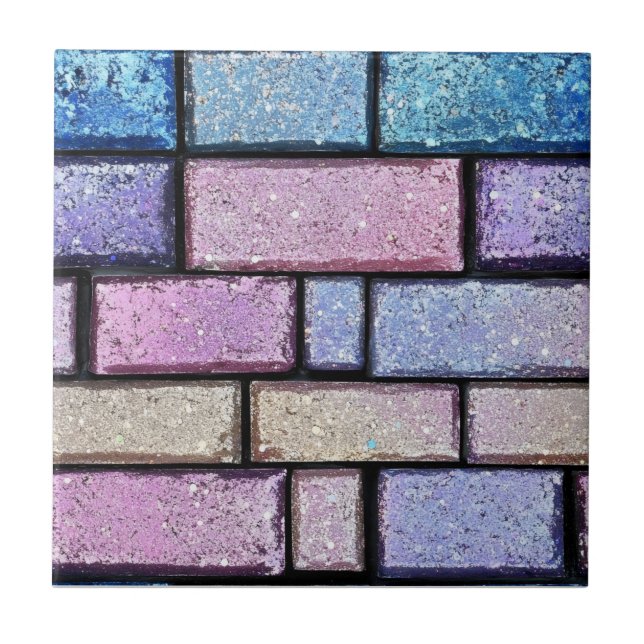 Carreau Motif Parties scintillant en brique Pastel (Devant)