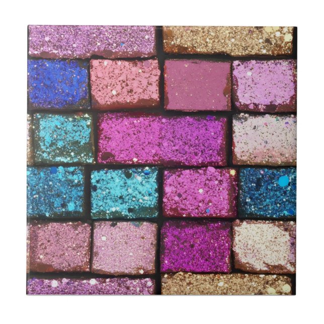 Carreau Motif parties scintillant en briques roses (Devant)
