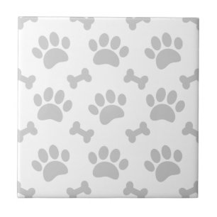 Carreau Motif Pattes Grises Et Os Animal de Compagnie