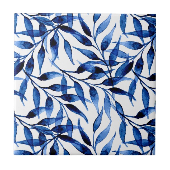 Carreau Motif peint à la main d'encre d'aquarelle (Devant)