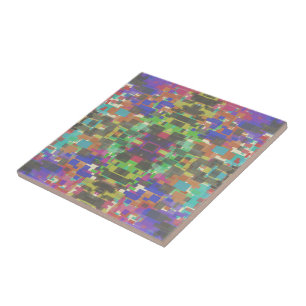 Carreau Motif Pixelisé Au-Delà Des Couleurs De L'Arc-En-Ci
