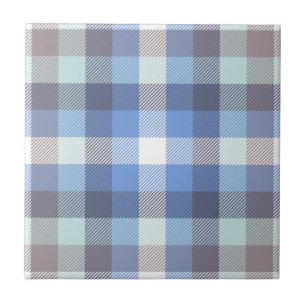 Carreau Motif plat moderne bleu Taupe Tartan
