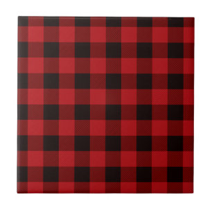 Carreau Motif plat noir rouge classique