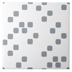 Carreau Motif Pois contemporain blanc et bleu