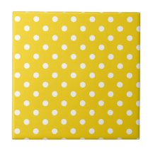 Motif pois mignon en jaune et blanc