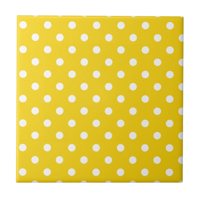 Carreau Motif pois mignon en jaune et blanc (Devant)