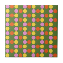 Motif Polkadot coloré en Arrière - plan vert
