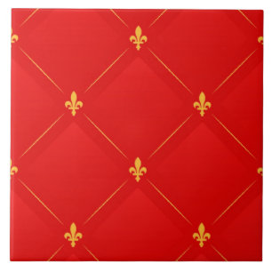 Carreau Motif populaire en rouge et or