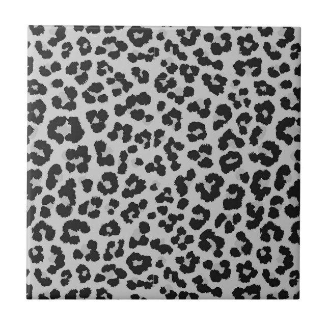 Carreau Motif Poster de animal de Grey Grey Ash Leopard Ch (Devant)