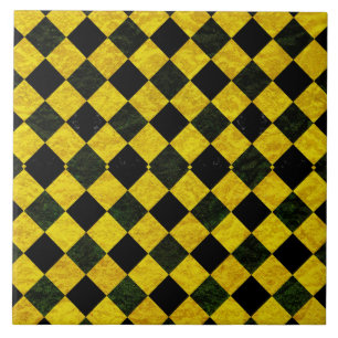 Carreau Motif quadrillé noir et jaune