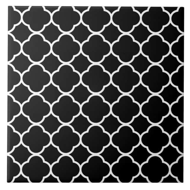 Carreau Motif Quatrefoil noir (Devant)