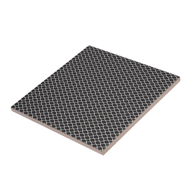 Carreau Motif Quatrefoil noir et blanc moderne (Côté)