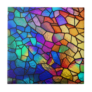 Carreau Motif Rainbow en verre
