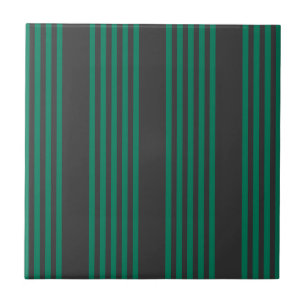 Carreau Motif rayé de la forêt verte et du charbon de bois