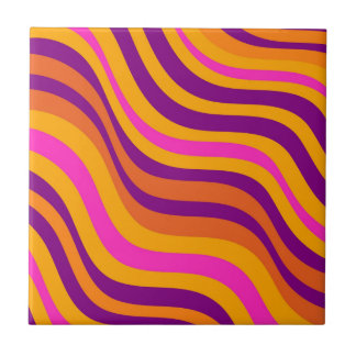 Carreau Motif rayé ondulé orange violet rose gras