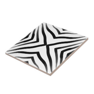 Carreau Motif rayures zèbre pointues hypnotiques 