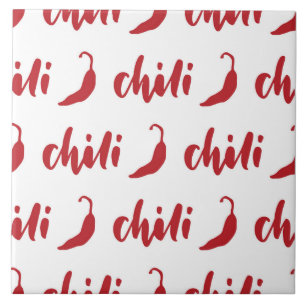 Carreau Motif Red Chili Peppers