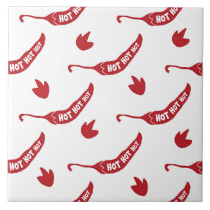 Carreau Motif Red Chili Peppers