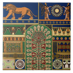 Carreau Motif rétro assyrien