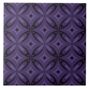Carreau Motif Rétro de Couleur Violet Foncé